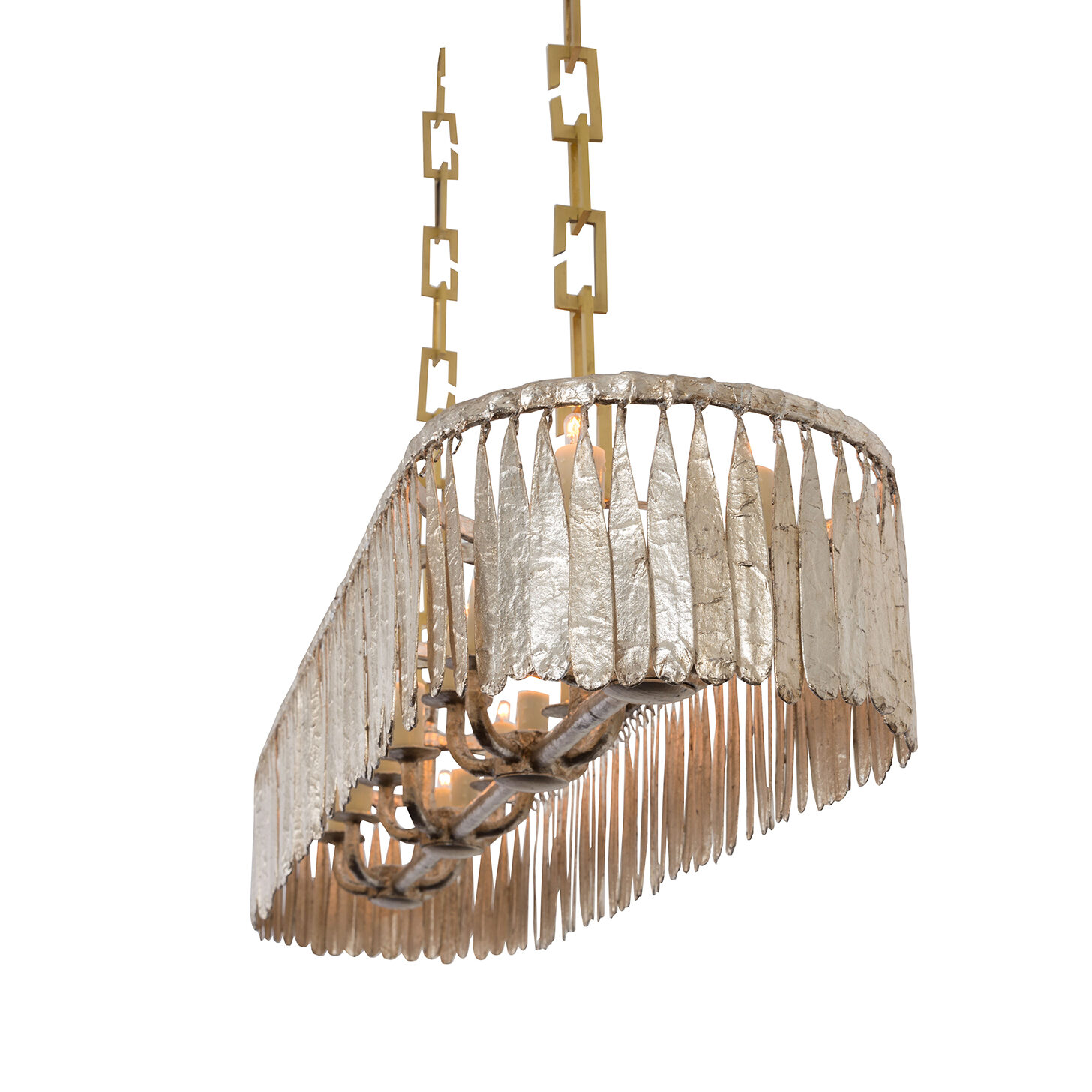 Custom Oval Midas Chandelier in Argento