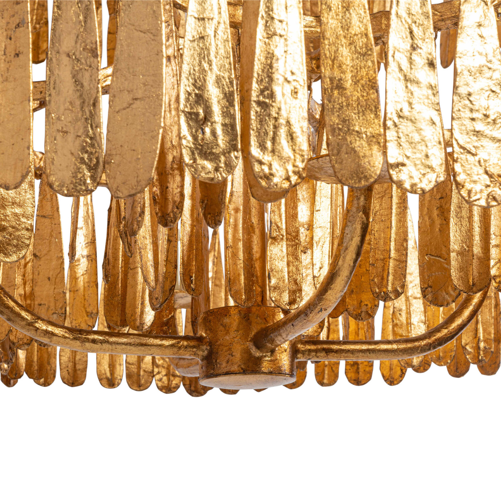 Custom Midas Three Tier Chandelier with Descending Tiers in Aged Gold