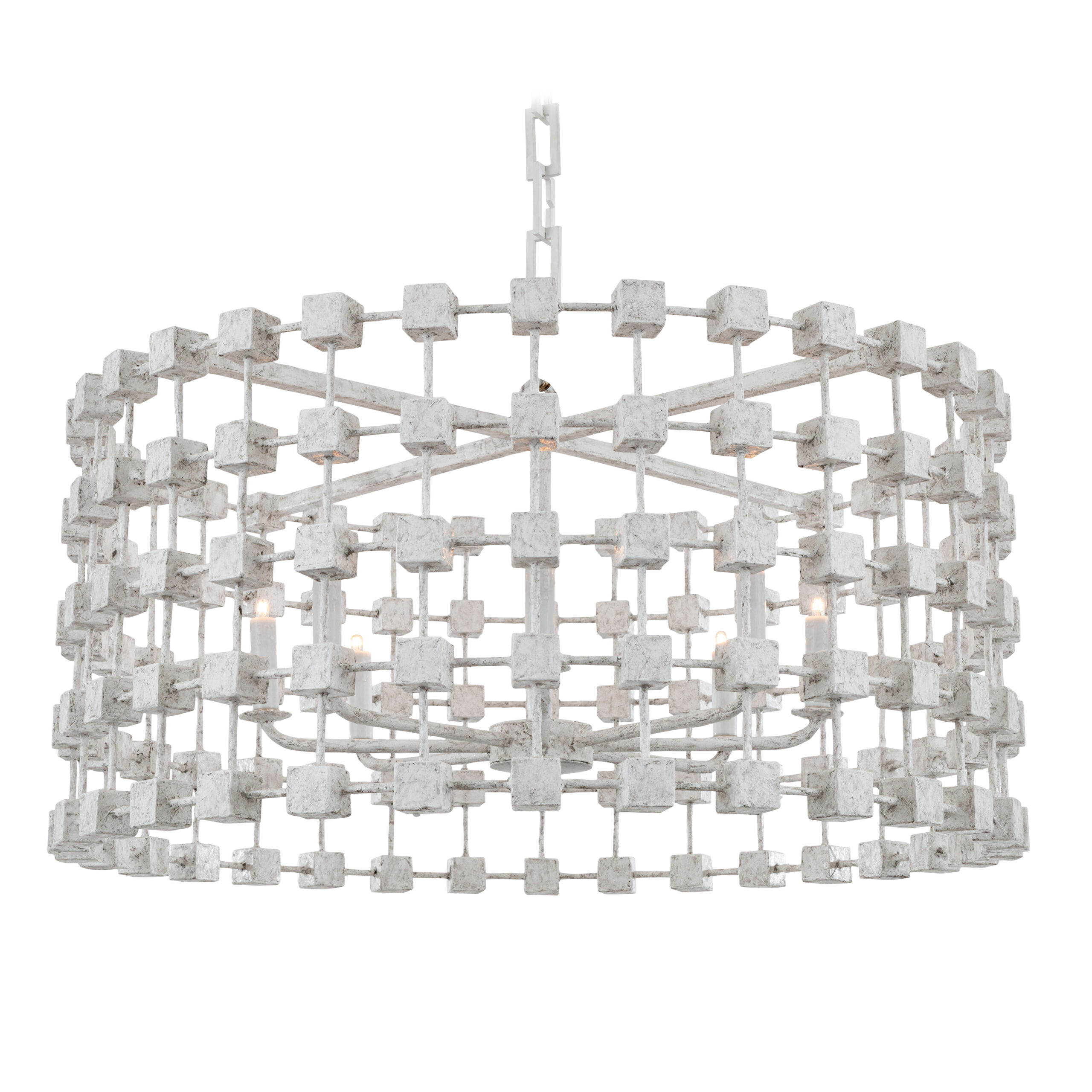 Constellation Single Tier Round Chandelier_Gesso_JCS00106-15_clip