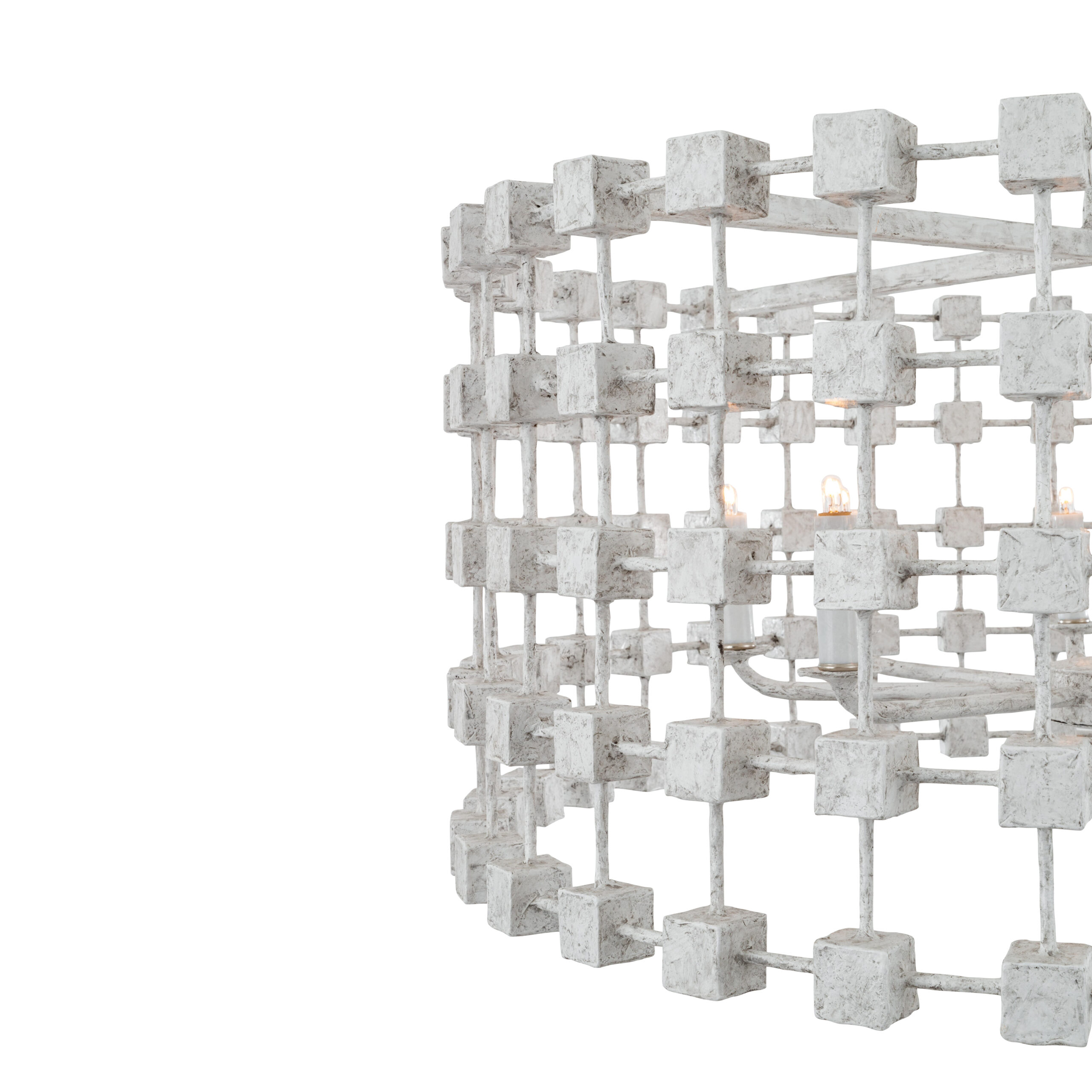 Constellation Single Tier Round Chandelier_Gesso_JCS00106-22_clip