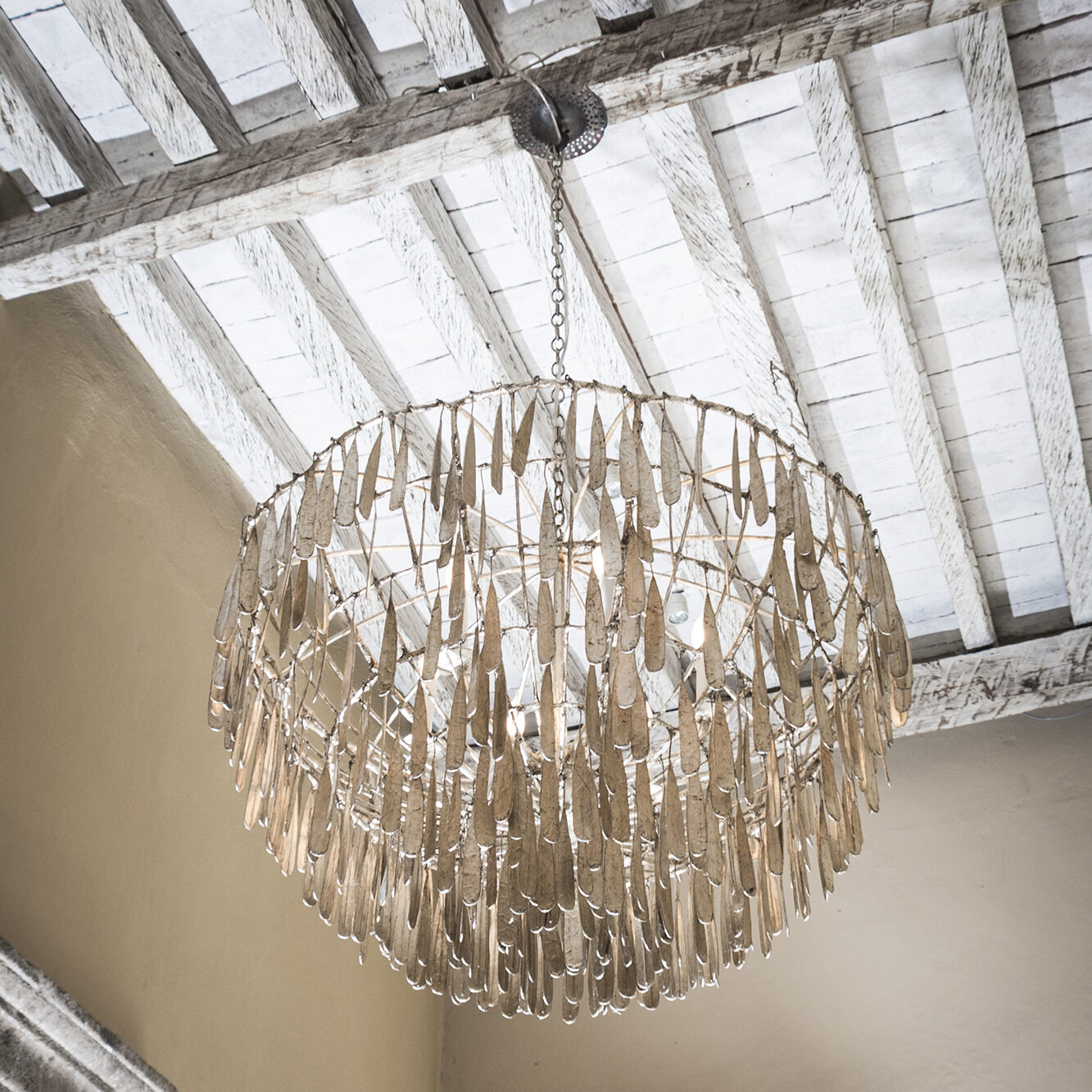 Gilded Cage Large Chandelier in Argento in Situ