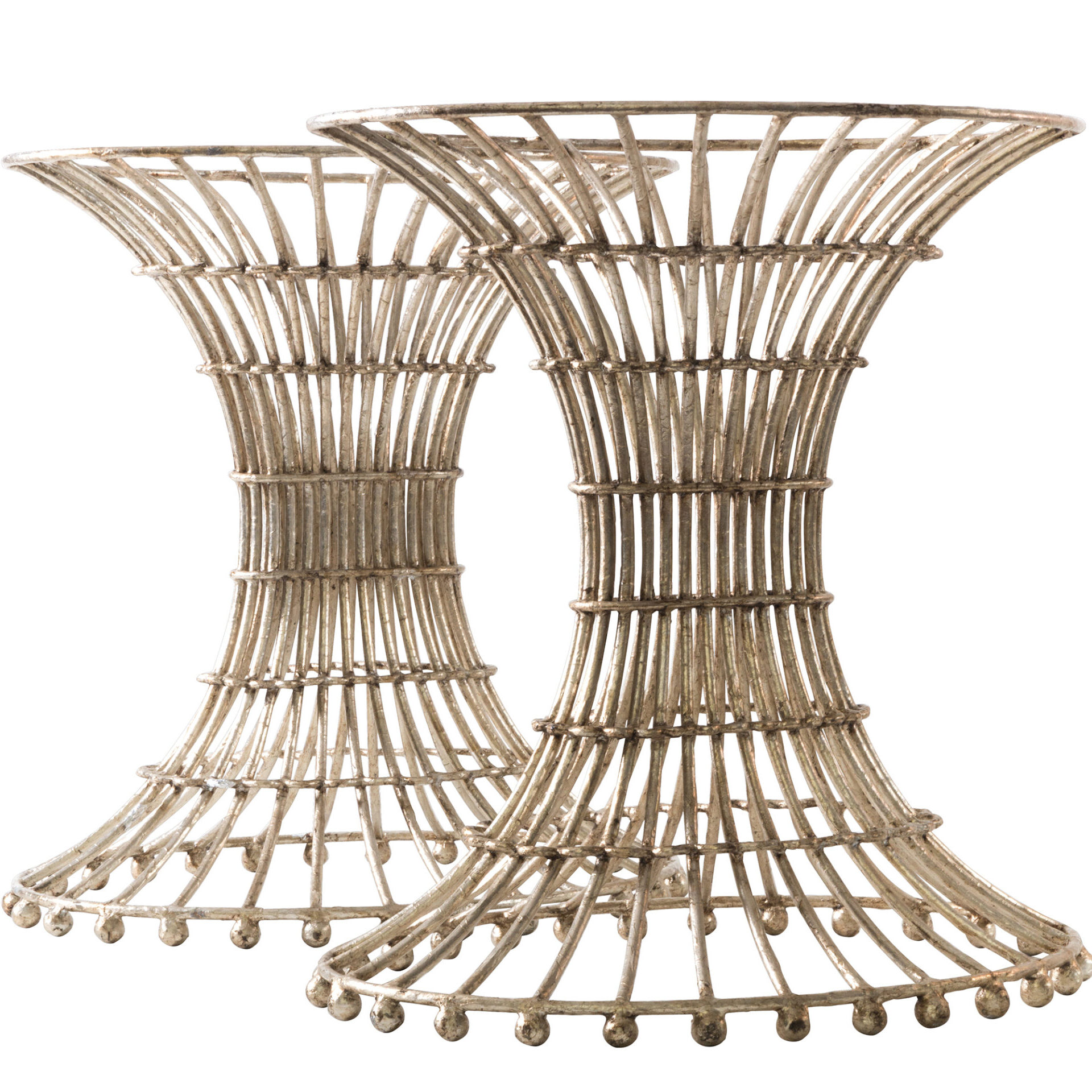 Oval Gilded Cage Dining Table Base in Argento