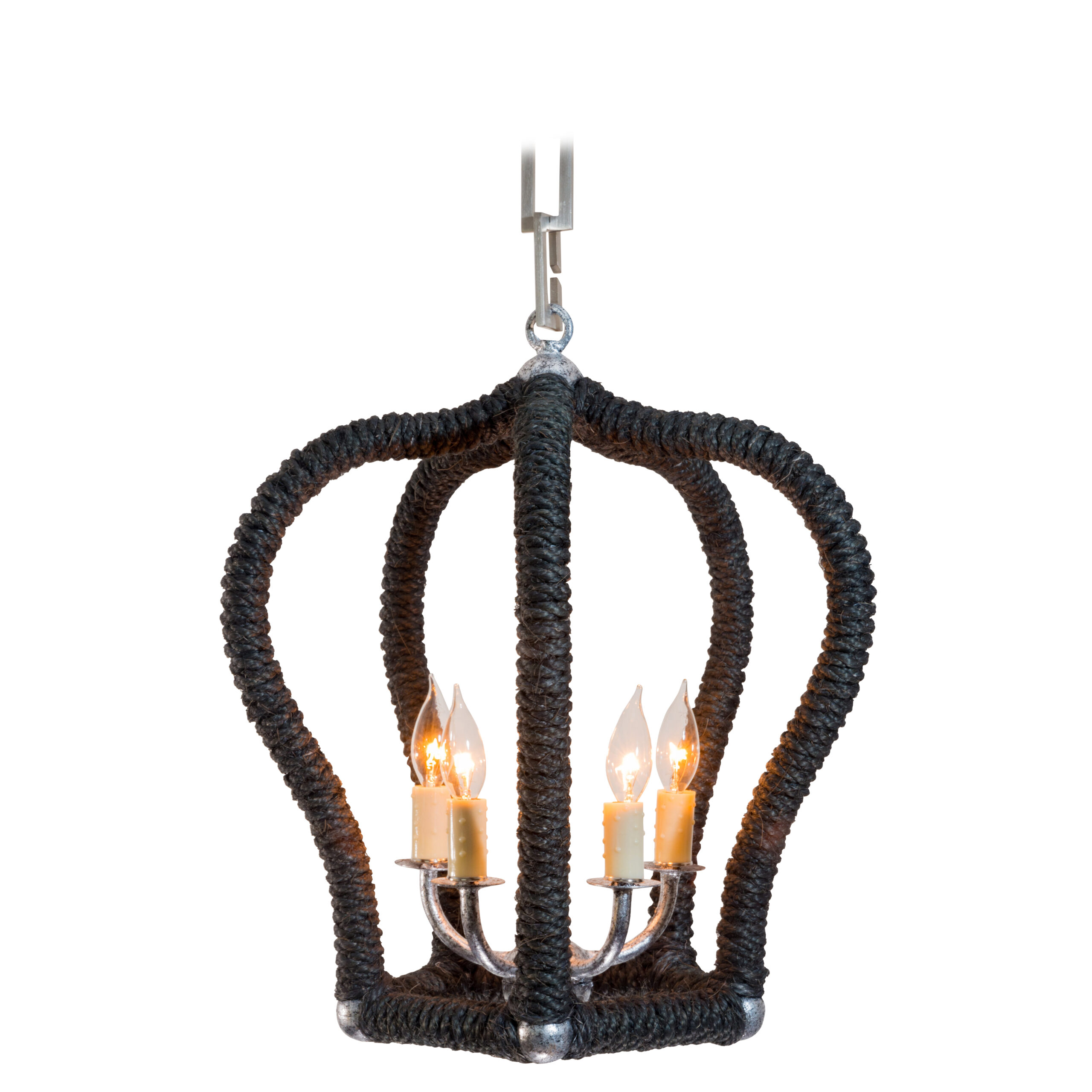 Rope Crown Lantern_Black Sisal and Gunmetal_JCS011-11_clip