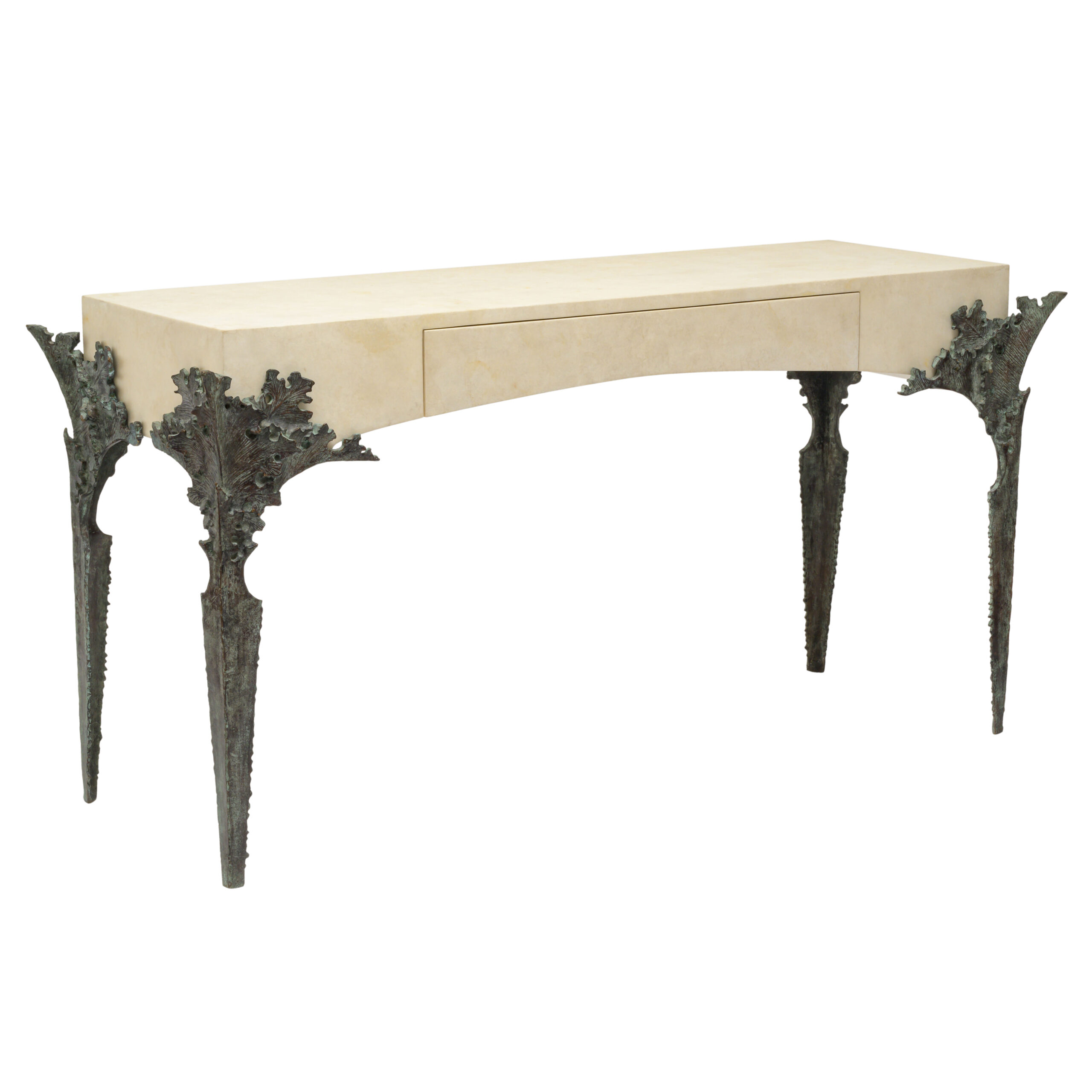 CUSTOM Acanthus Major Desk_Papel Amate White_Verdegris Bronze_JCS00182-61_thumb